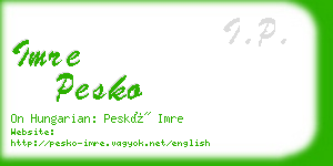 imre pesko business card